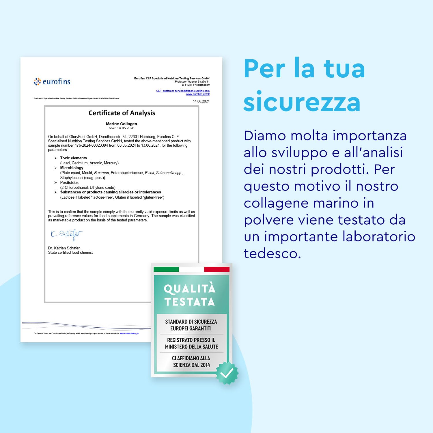 Collagene Marino Idrolizzato in Polvere, VERISOL marca brevettata, 500 g di Puri Peptidi di Collagene, con Vitamina C, rame e zinco, per Pelle, Articolazioni e Capelli*, senza additivi