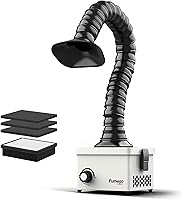 FUMEGO DX25 Solder Fume Extractor: HEPA Filter, 3 Washable Pre-Filters, 20" Flexible Hose for Soldering & Jewelry Smoke Removal