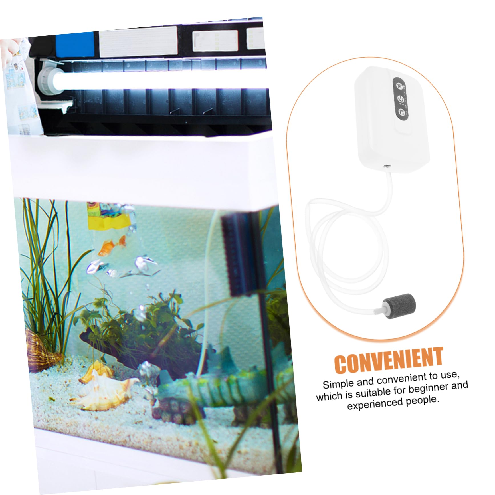 1 Juego de oxigeno para pecera de oxigeno Profesional de Aire para pecera de Aire de Acuario USB de Aire de Carga USB Importante aireador