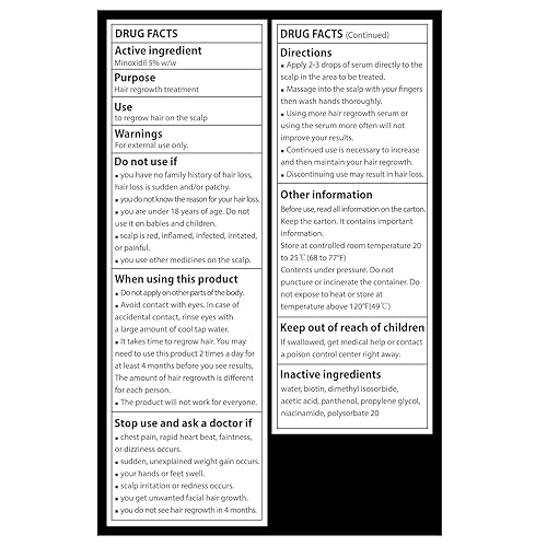 Miniatura 8 de Crecimiento del cabello de minoxidil al 5% para hombres y mujeres suero de tratamiento de regeneración de barba minoxidil extra fuerte con biotina