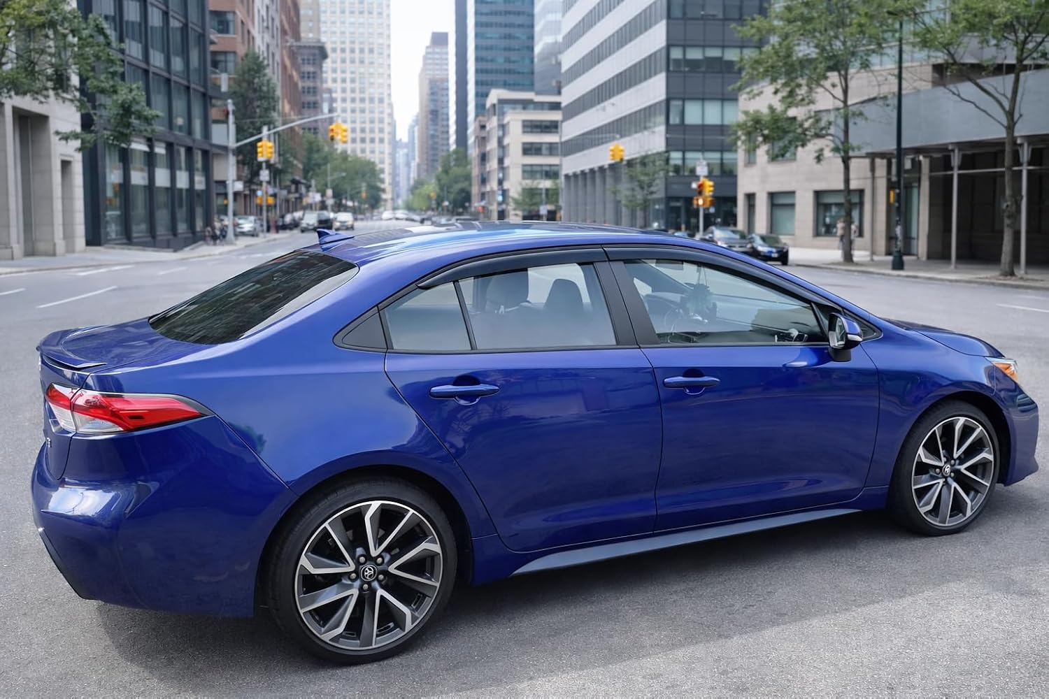 2019-2026 Tape-On Side Window Visor Deflectors for Toyota Corolla Sedan L LE SE XLE XSE FX Hybrid Dark Tinted Rain Guards 2020 2021 2022 2023 2024 2025