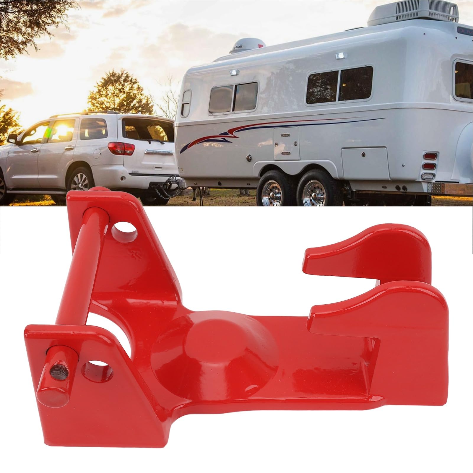 Akozon Schwanenhalskupplungsschloss Heavy Duty High Security Coppler Anhängerschloss für RV -Viehstock -Anhänger (Rot)