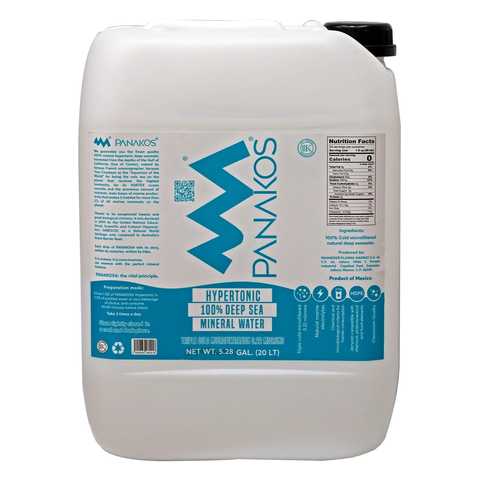 PANAKOS DEEP SEAWATER HYPERTONIC 5.28 Gallon