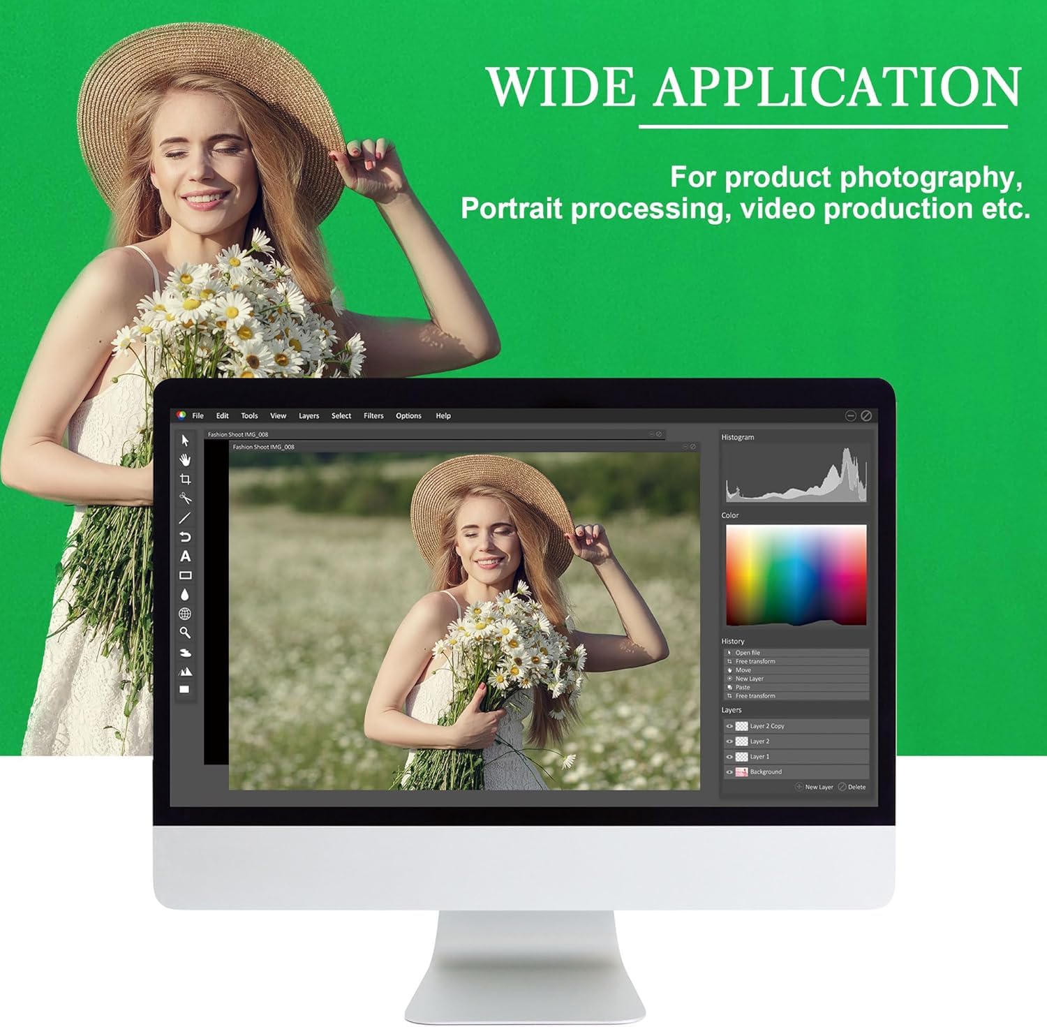 Sfondo verde 2,4 x 3,7 m – Schermo verde professionale per fotografia, produzione video, streaming live e servizi fotografici, senza pieghe, opaco, lavabile in lavatrice, riutilizzabile, facile da