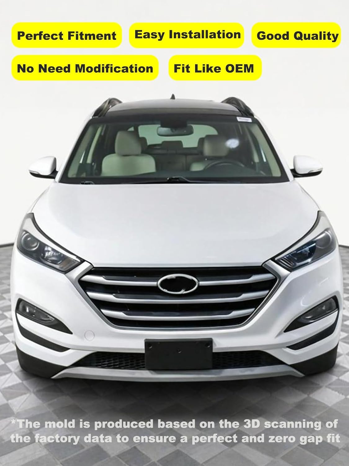 FASTCHE Front Bumper License Tag Plate Frame Bracket Holder Compatible with 2016 2017 2018 Hyundai Tucson Front License Plate Frame Replace OE # HY1068106 86910D3000