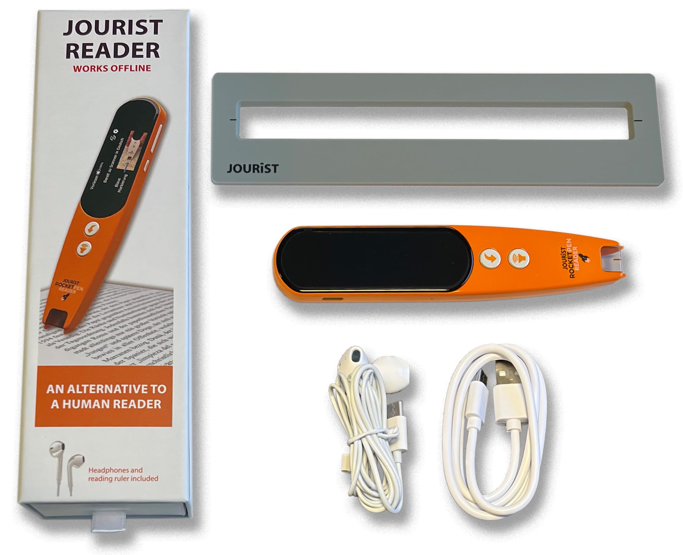 JOURIST Reader 3 Offline-Vorlesestift für Kinder und Erwachsene mit Touchscreen und Leselineal