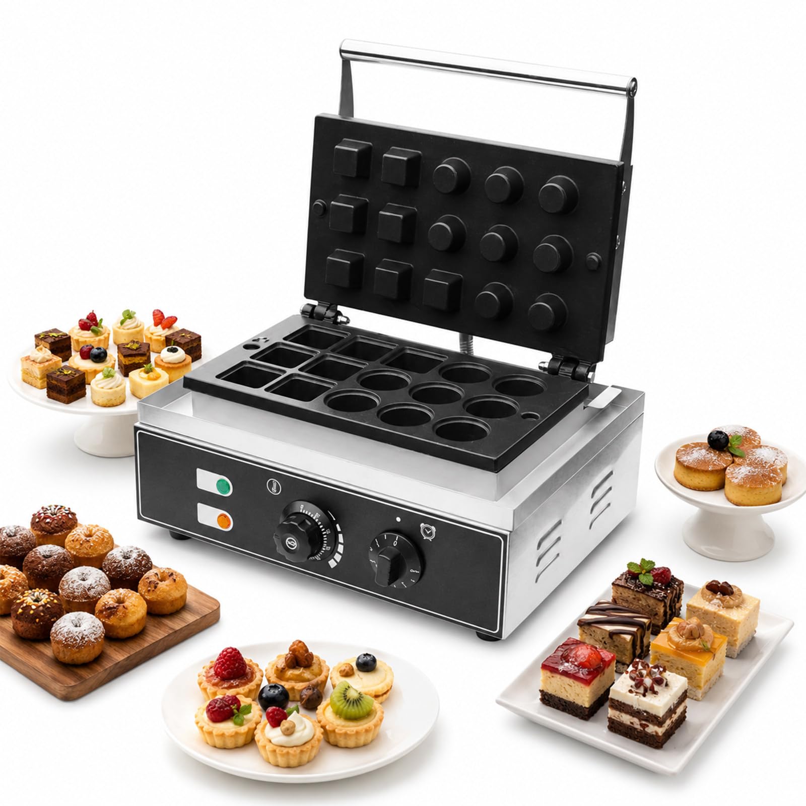 8-siatkowa maszyna do wypieku skorup tarty, 1550 W StyleB | Dwustronna, równomiernie nagrzewająca się, nieprzywierająca, odlewana ciśnieniowo płyta aluminiowa