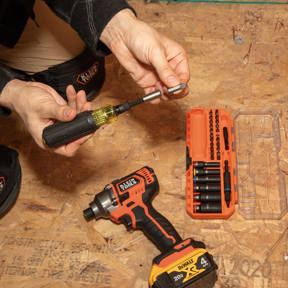 Klein Tools 32502HD KNECT - Set di cacciaviti e bussole con custodia MODbox, 41 pezzi, 26 bit, 6 prese profonde, accessori e manico