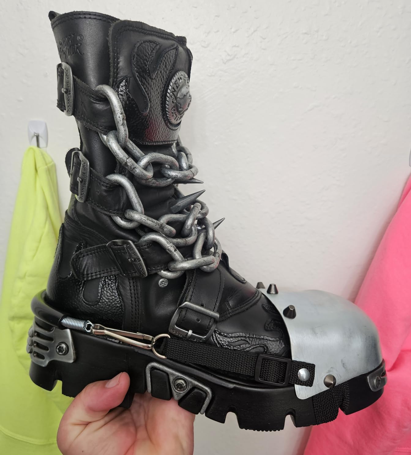 New Rock Unisex M.727-S1 Black Leather Boots Skull Indonesia | Ubuy
