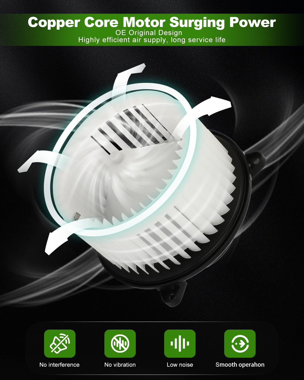 SCITOO ABS Plastic Heater Blower Motor or for Chevrolet w/Fan HVAC Blowers Motors fit for 11-17 for Buick Regal /11-16 for Chevrolet Cruze /13-15 for Chevrolet for Malibu Front