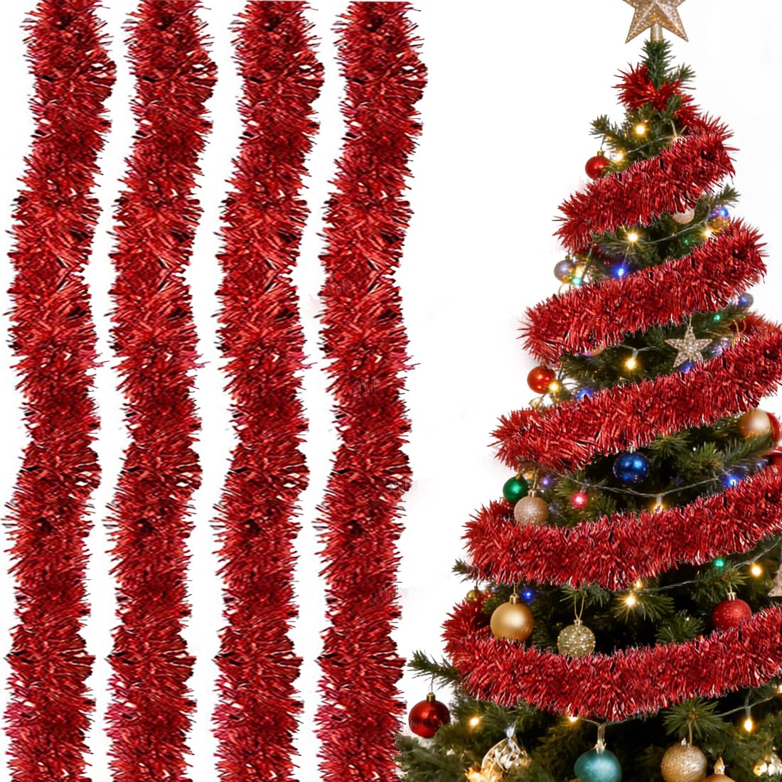 UCLEVER 15 pezzi decorazioni natalizie vintage striscione retrò di babbo natale ghirlanda di natale stamina natalizia vittoriana vintage