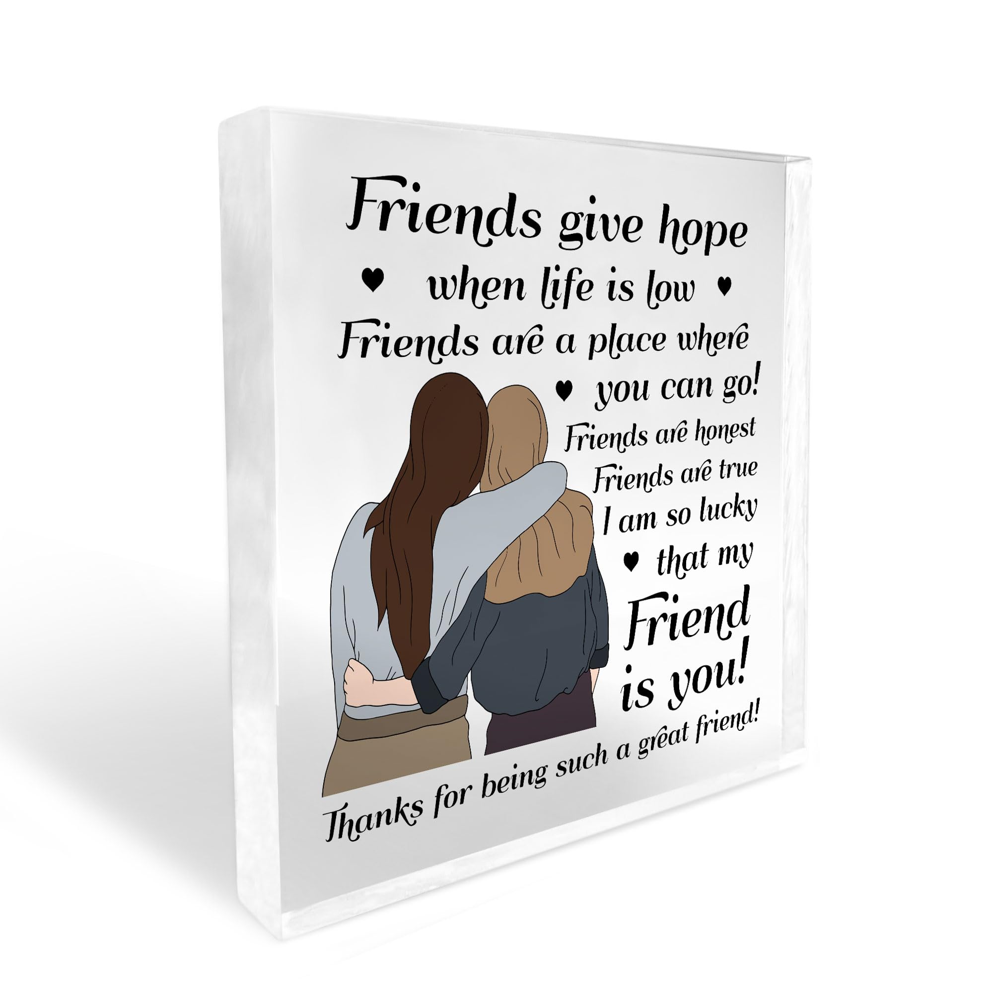 Red Ocean Best Friend Gift For Birthday Christmas Poem Acrylic Block Gift For Best Friend Friendship Plaque Friendship Gifts BFF Keepsake