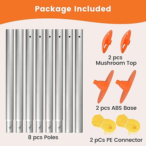 Miniatura 8 de Tuszom Sistemas de postes de soporte para cubierta de barco con cuerdas de polietileno anti-UV y base de ABS de 9 pulgadas, poste de soporte