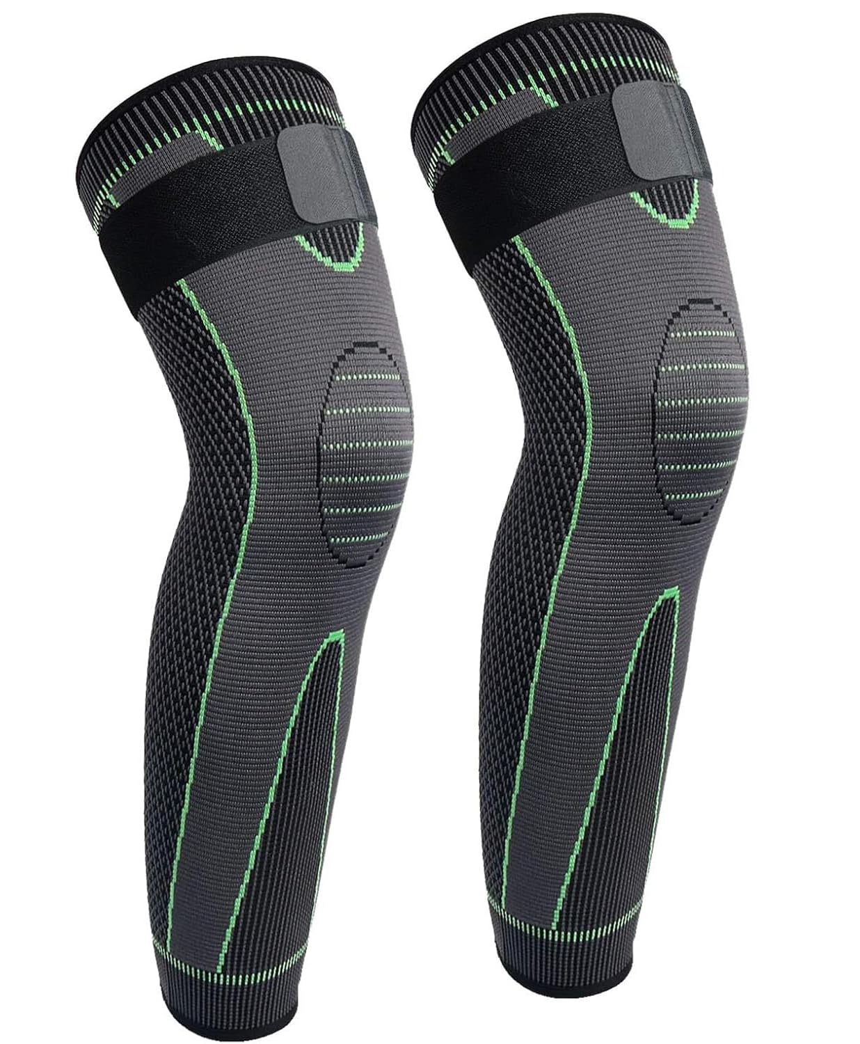WELLESA Long Knee Cap Support for Men & Women | Pain Relief Brace | Breathable & 4-Way Stretch | Compression Knee Sleeve for Sports, Gym & Injury Recovery (Pair, XL)-image-20