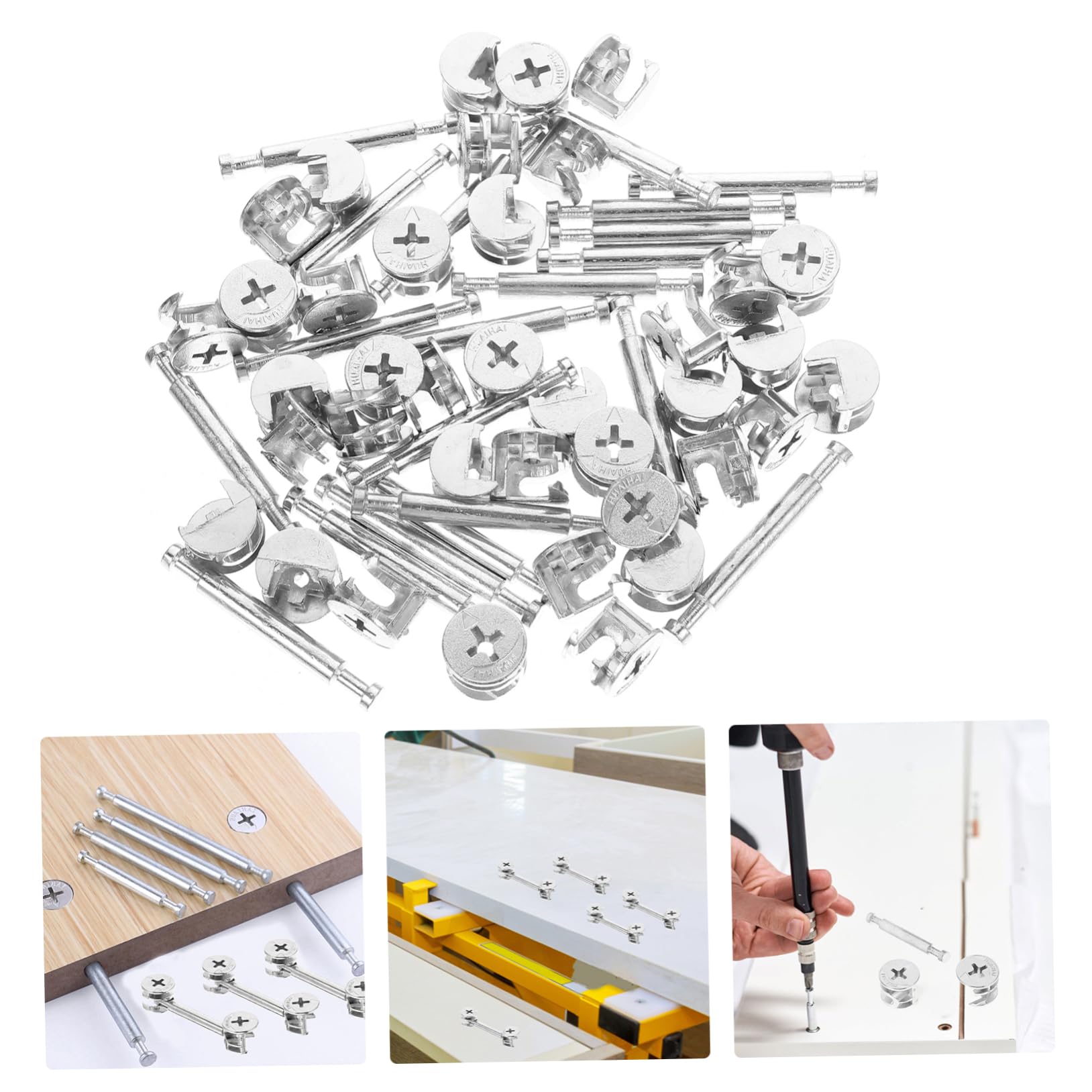 SOLUSTRE 20 Pack Furniture Fittings Kit Fitting Connecting Dowels Furniture Fasteners Metal Repair