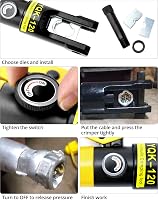 Clește de presat hidraulic QWORK de 12 tone pentru papuci de cablu cu 8 bacuri, 10-120 mm², clește de sertizare 5