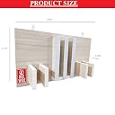BEEWIBE Wall-Mounted Ping Pong Paddle Organizer Rack – Wooden Table Tennis Racket & Ball Organizer Display Stand for Holding 8 Paddles and 12 Balls (White) gallery image