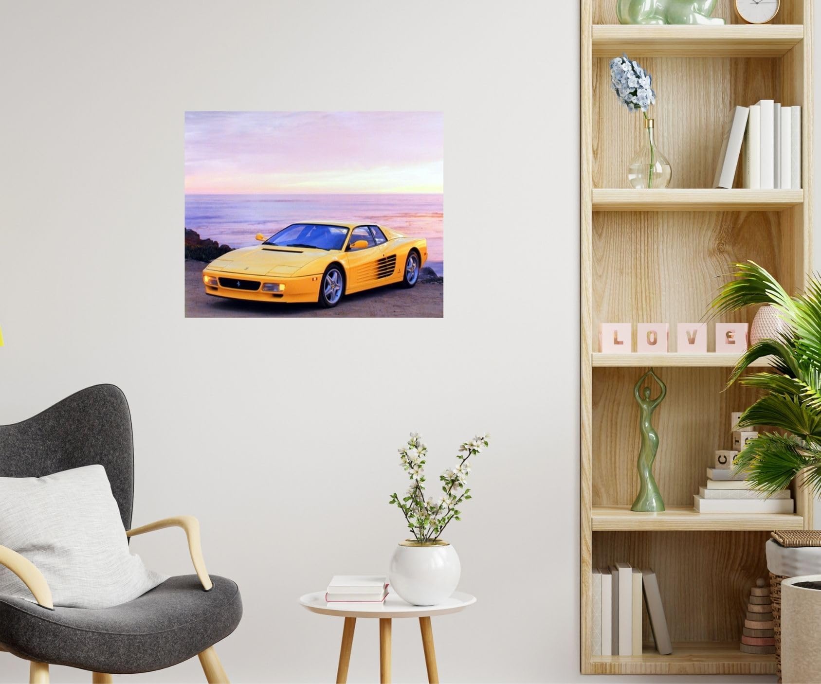 Amazon.com: Yellow Ferrari Testarossa Transportation Old Car