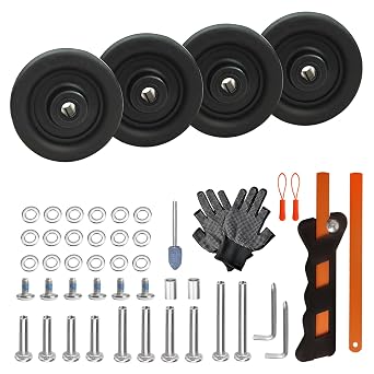 4 Pcs Luggage Wheels Replacement 50x14mm TPE Rubber Rollers Suitcase Wheels Replacement Kit Repair Wheels for Spinner Luggage Roller Carry on