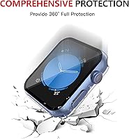 Vista 5 de Misxi [Juego de 2] Funda Impermeable con Botón para Apple Watch SE 2 (2024) Series SE 6 Series 5 Series 4 44mm, Funda de PC Anti-Caída con Protector