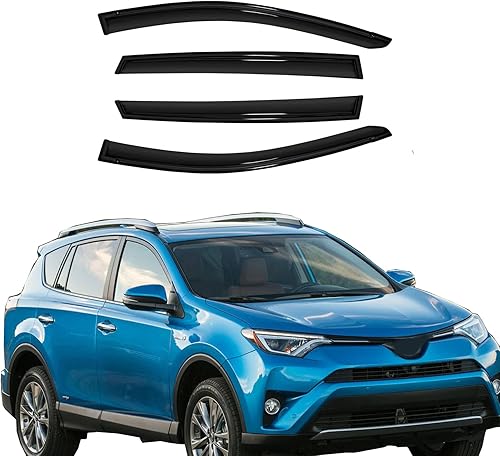 Miniatura 4 de Gldifa 4 protectores de lluvia solar para ventana, deflector de viento compatible con Toyota RAV 4 XA40 humo 2013-2018