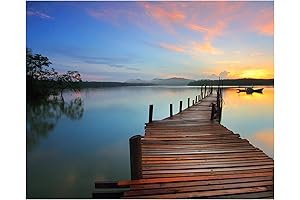 Modern Lake Home Decor, Landscape Wall Art