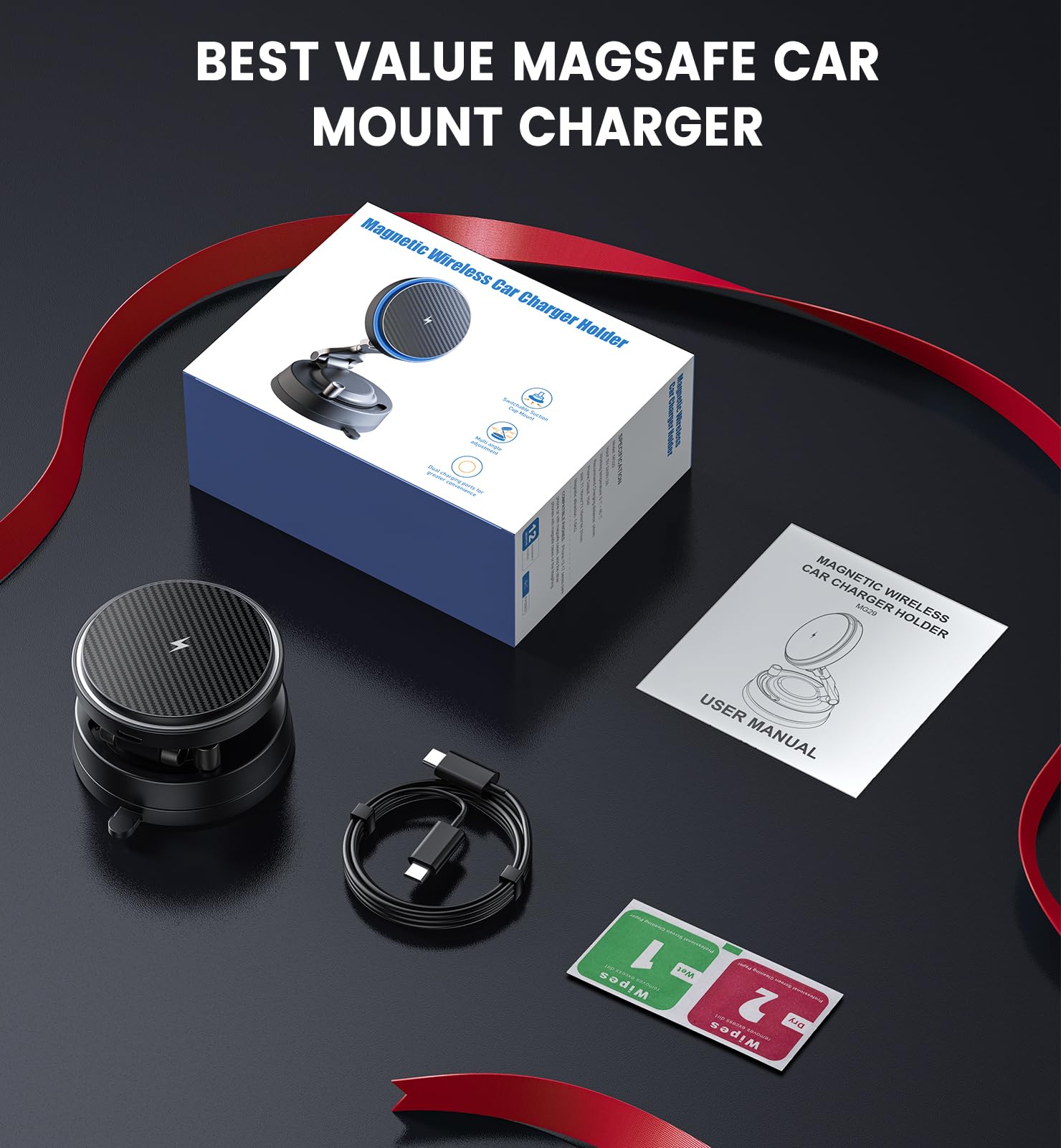 OANDYS für Magsafe Autohalterung 15W Handyhalterung Auto mit ladefunktion,magnetische Autohalterung stärkste Vakuum Saugnapf,stärkster Magnet,360°Drehbar Kfz für iPhone 17–12 Pro Max Plus Air Serie