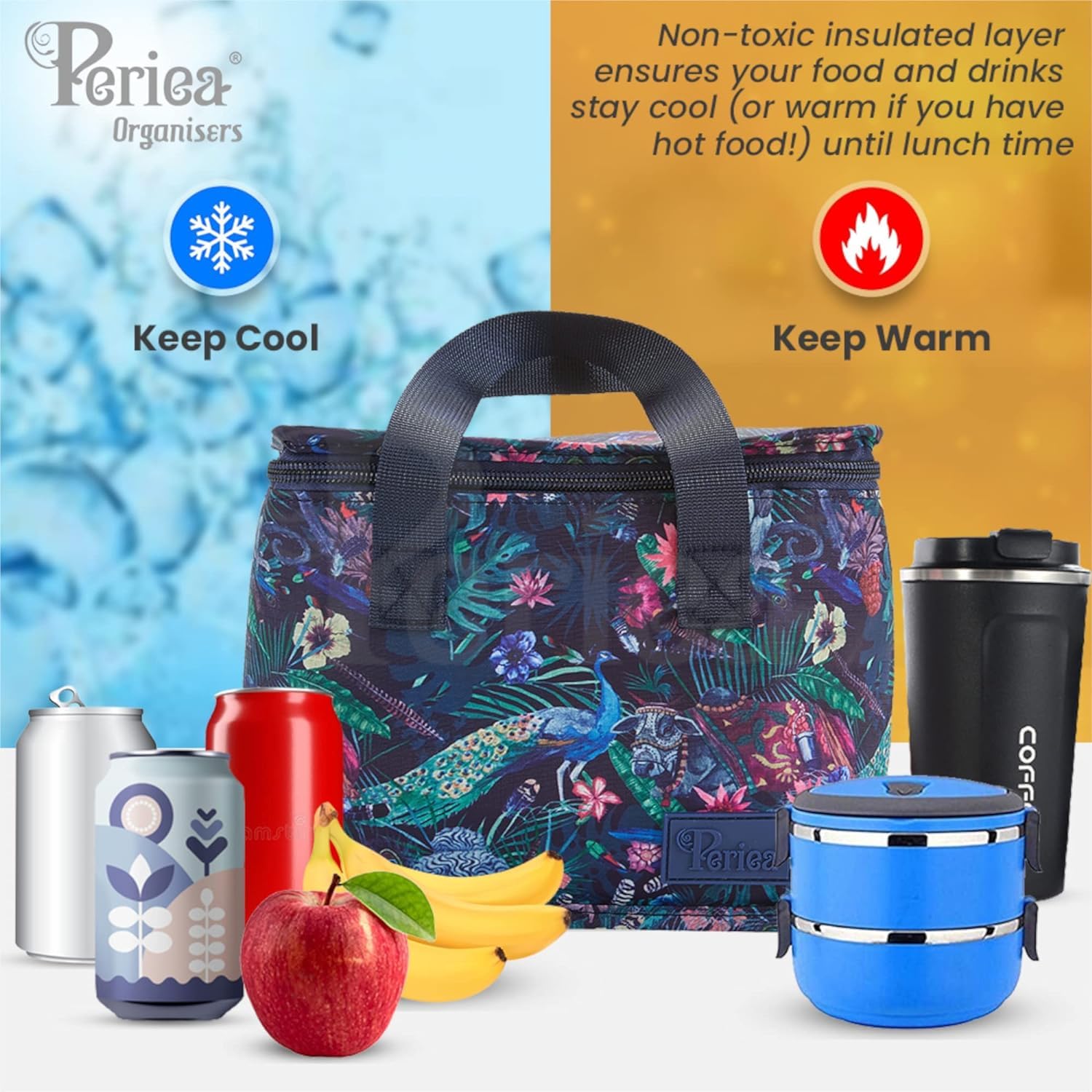 Periea Lunchtasche 'Liz' - Isoliert, Wasserdicht, 26x18x23 Cm