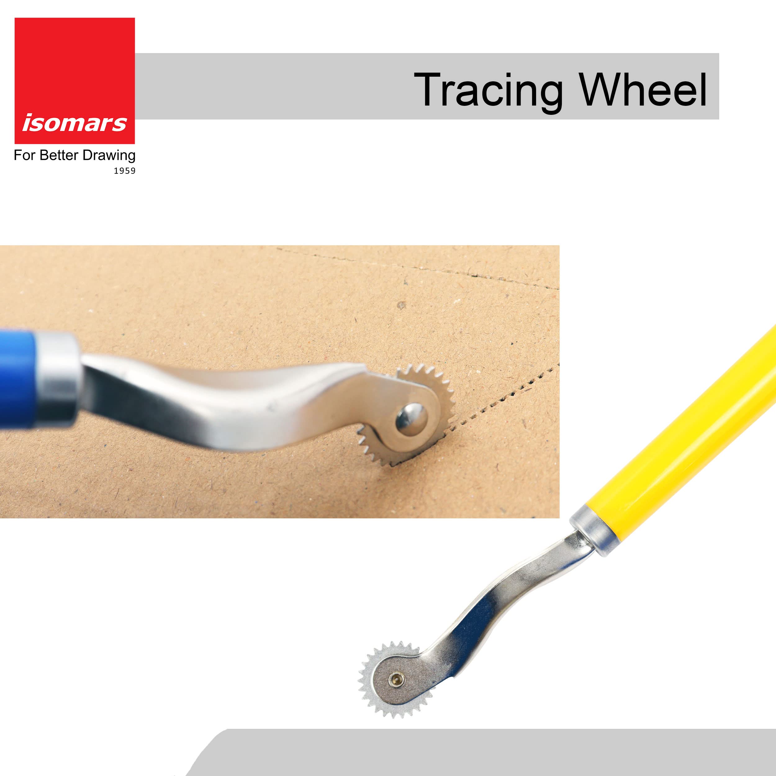 Isomars Tracing Wheel Set of 2 | Serrated & Smooth Tracing Wheels for Tailoring, Sewing, Pattern Making & Fabric Marking 2