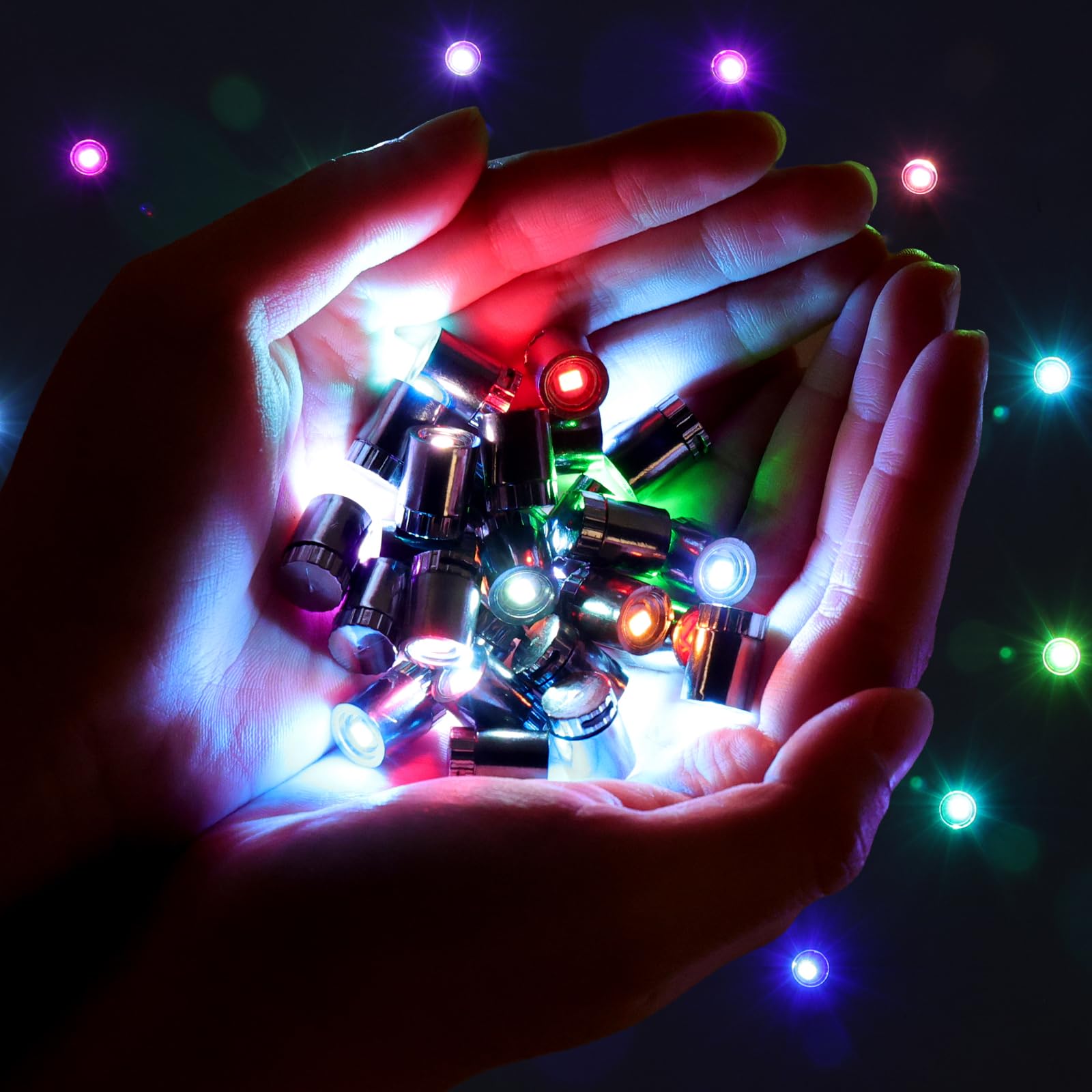 AUAUY 30 Pcs Mini LED Lights, 7-Colors Small Lights for Crafts Balloon