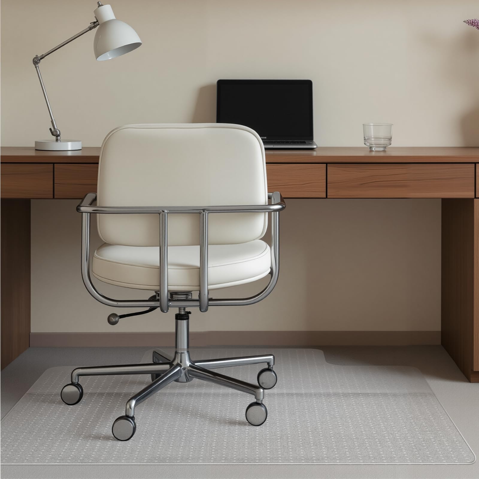 VEVOR Tappetino per Sedia con Bordo 1230 x 914 mm Tappeto Sedia Ufficio per Pavimenti in Moquette a Pelo Corto, Tappeto Protettivo Trasparente per Pavimenti in Plastica con Borchie, Facile da Pulire