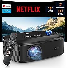 4K Projector with Wifi and Bluetooth, ELEPHAS Outdoor Movie Projector Compatible with NETFLIX/Prime Video/YouTube, 100,000+ Apps Supported, Smart Video Projector for HDMI/USB/iOS/Android/Windows