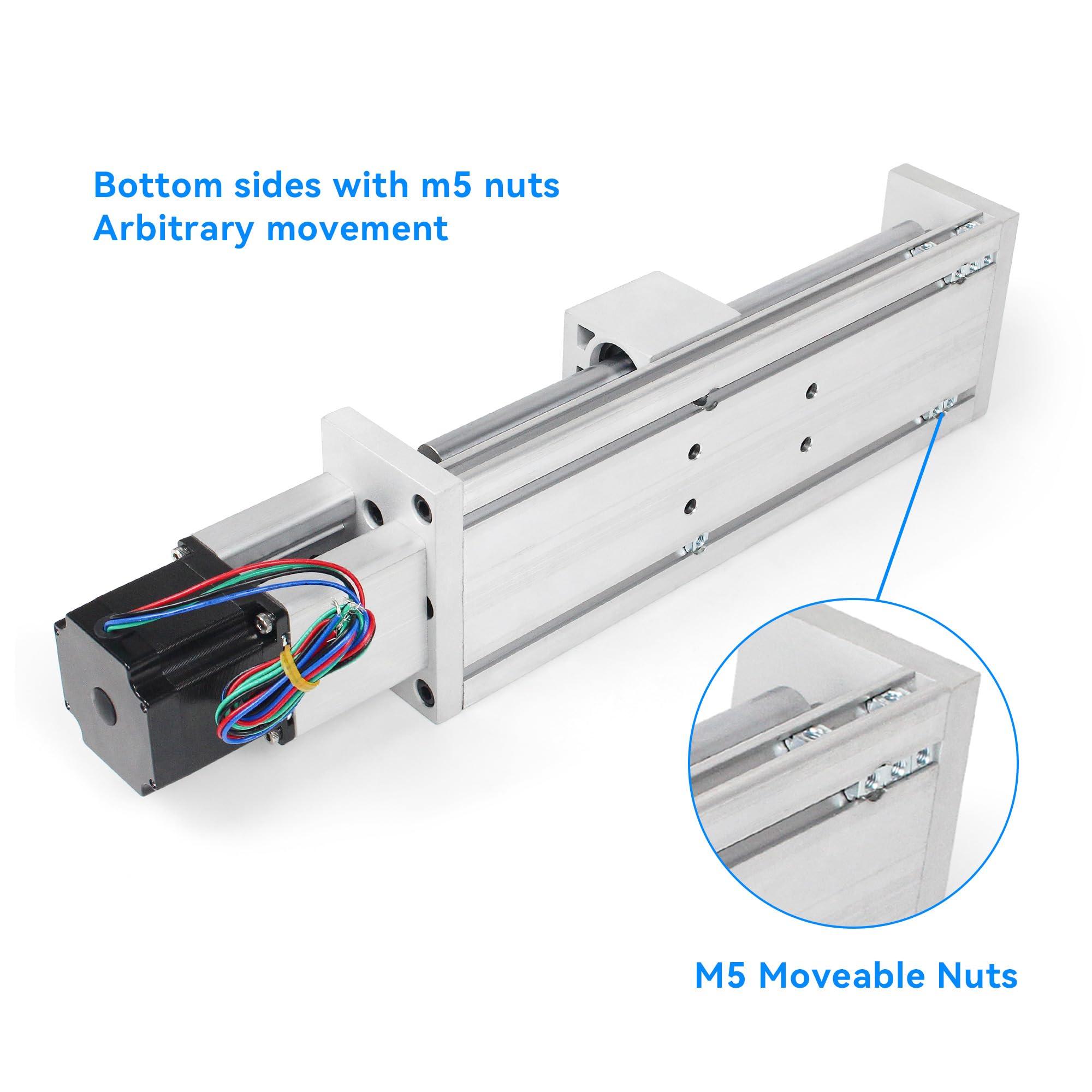 RATTMMOTOR CNC Linearführung,Linearantrieb Effektive Länge 300mm, Lineartisch-Actuator Kugelumlaufspindel SFU1605 mit Nema23 Schrittmotor Für X Y Z Achse Linearschienenführung