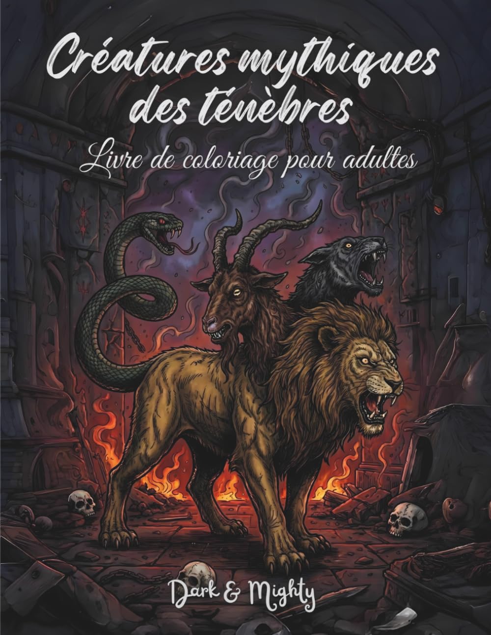 Créatures Mythiques des Ténèbres – Dark & Mighty: 50 illustrations sombres à colorier en grand format (Dark & Mighty – Livre de Coloriage)