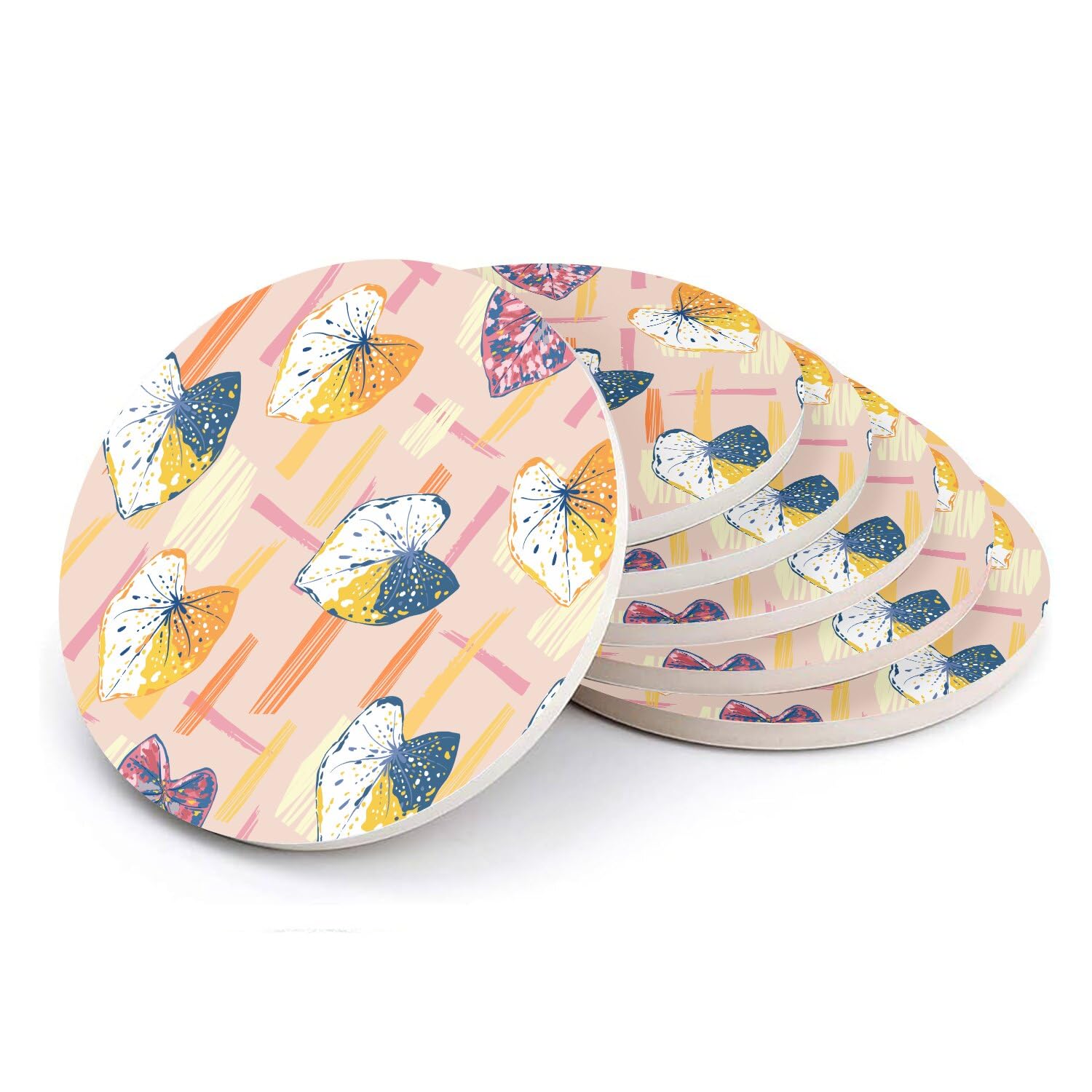 Sous-verres ronds en céramique anti-taches pour protéger vos meubles de salon