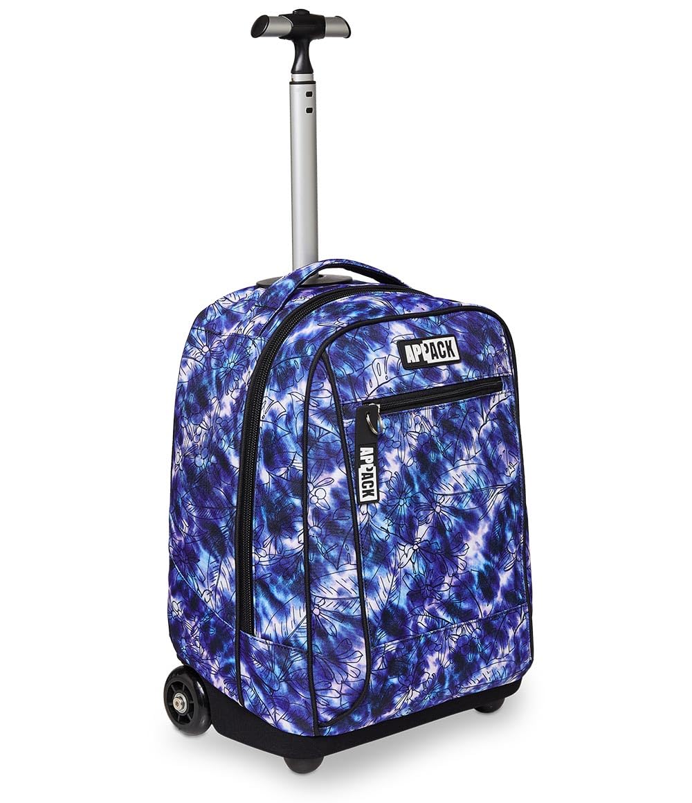 Appack Big Trolley Scuola, Blu, 2 in 1, Doppio Uso, Con Spallacci Uso Zaino, Maxi Ruote, Mazi Capienza, Scuola & Tempo libero, Bambini e Ragazzi