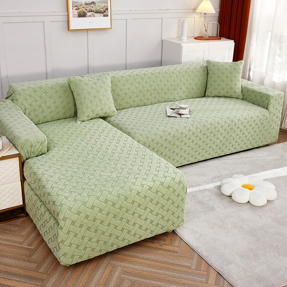 Housse canape d angle velours jacquard au tissu confort haut de gamme