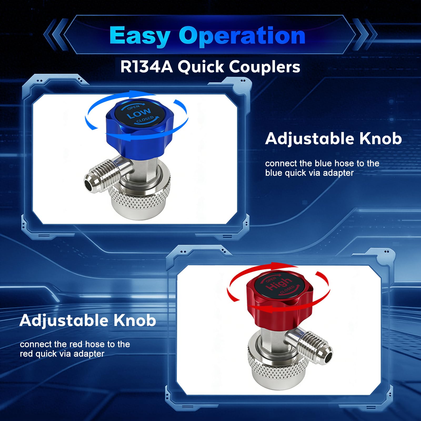 BACOENG Vakuumpumpe klimaanlage Set für HVAC/Auto AC Kältemittelaufladung, Klimaanlage Auto Befüllen Set Ideal für R134A R410A R407C R22
