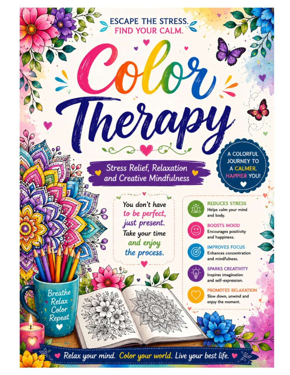 color therapy: stress , relief and relaxation.