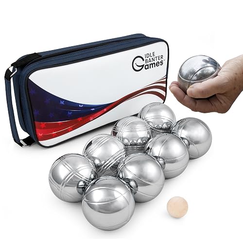 Idle Banter Boules Game Set - Flag Themed Carrying Case
