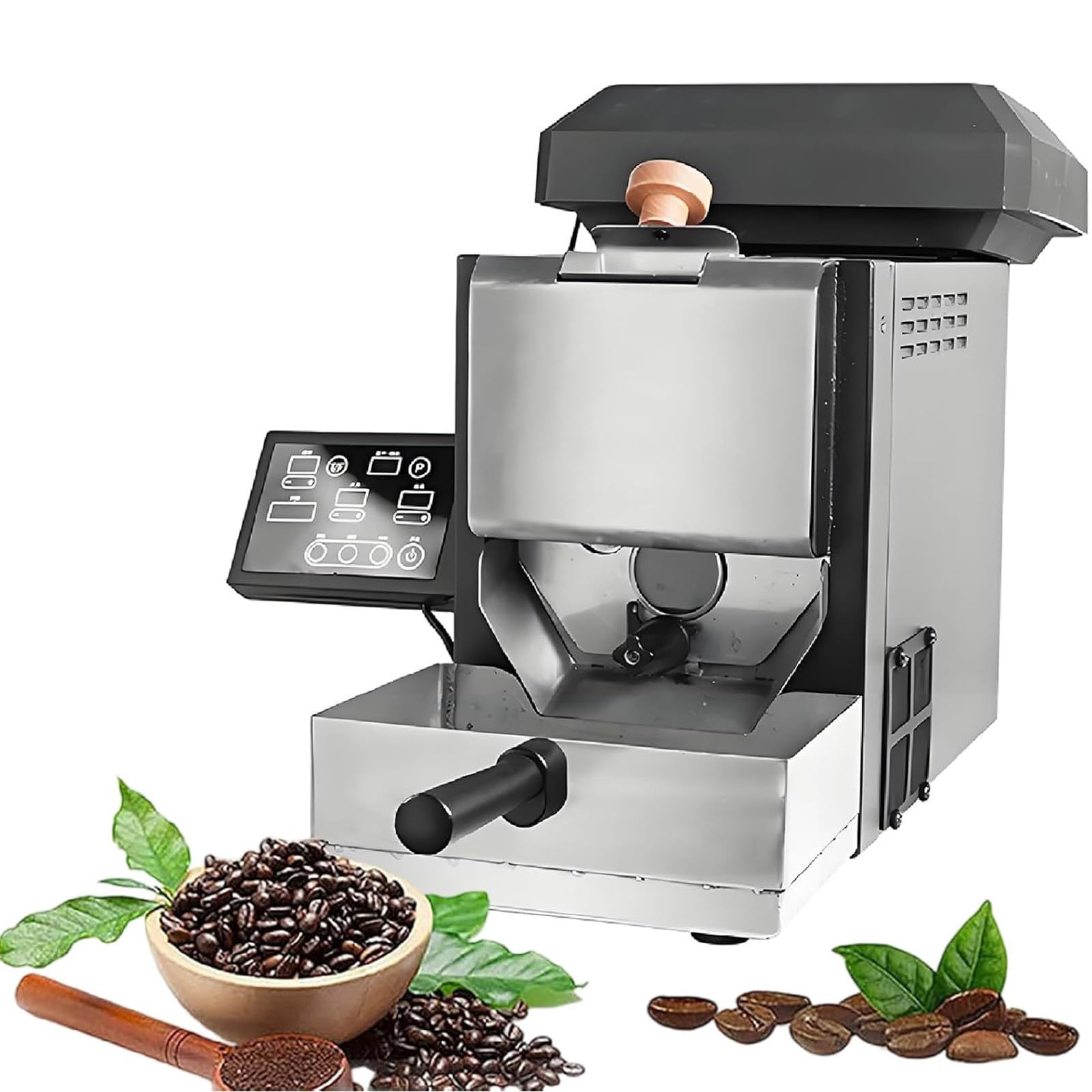ZMJGLL Electric Coffee Roaster,Automatic Home Roasting Machine with Digital Display,Auto&Manual Modes, Smoke and Chaff Collection, Transparent Viewing Window