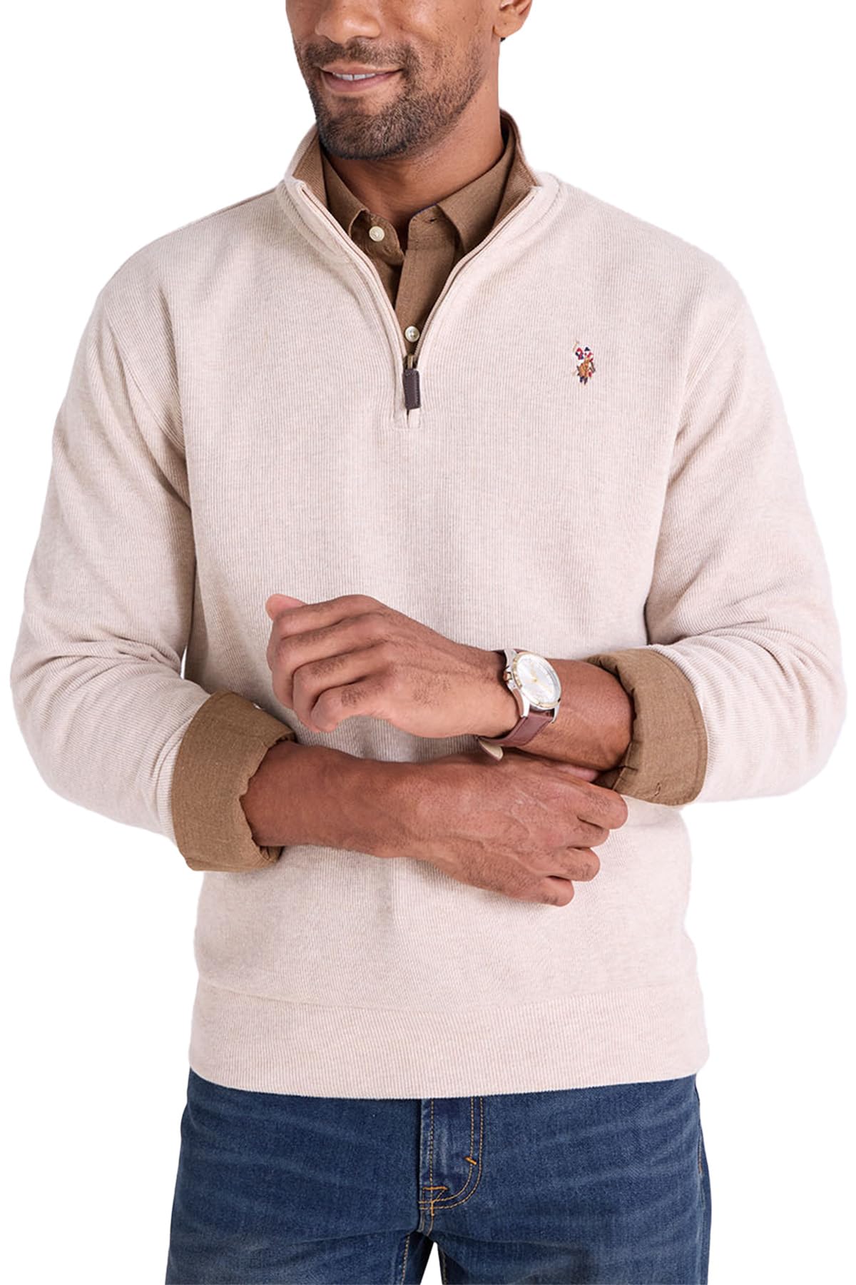 U.S. POLO ASSN. Men's Quarter Zip Sweater