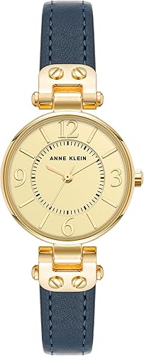 Anne Klein - Reloj de pulsera para mujer con correa de cuero