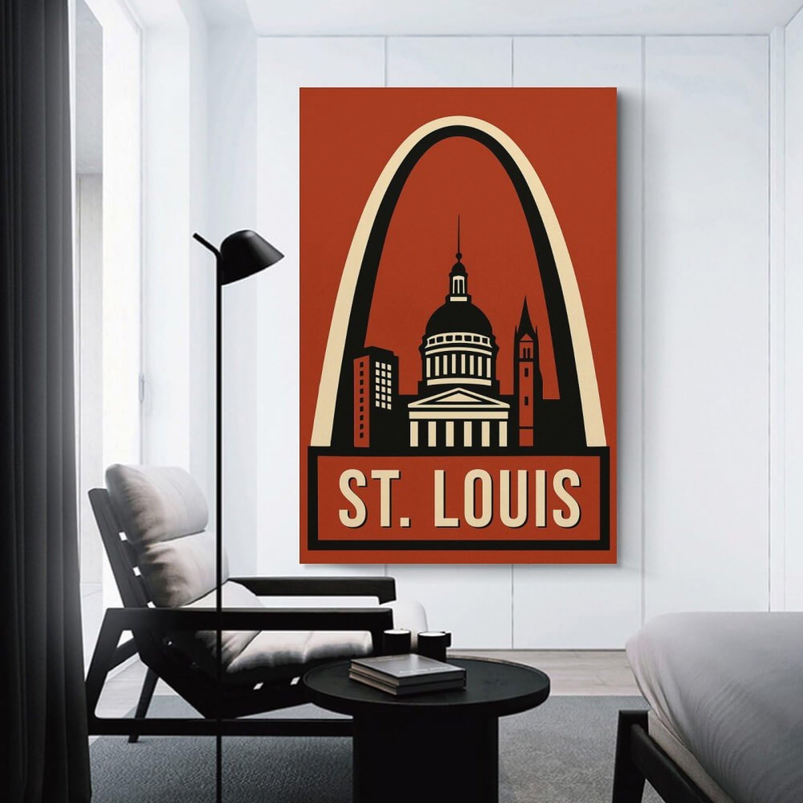 Junmoney St. Louis Travel Decorative Canvas Print, 16x24inch(40x60cm), for Gallery Wall Decor And Room Displays, Wall Decor Suited to Curated Displays