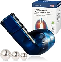 MILLSTEPS Breathing Exercise Device for Lungs,Flutter Valve,Expiratory Breathing Exerciser - Clear Mucus from Airways Naturally & Build Stronger Lungs (Blue)