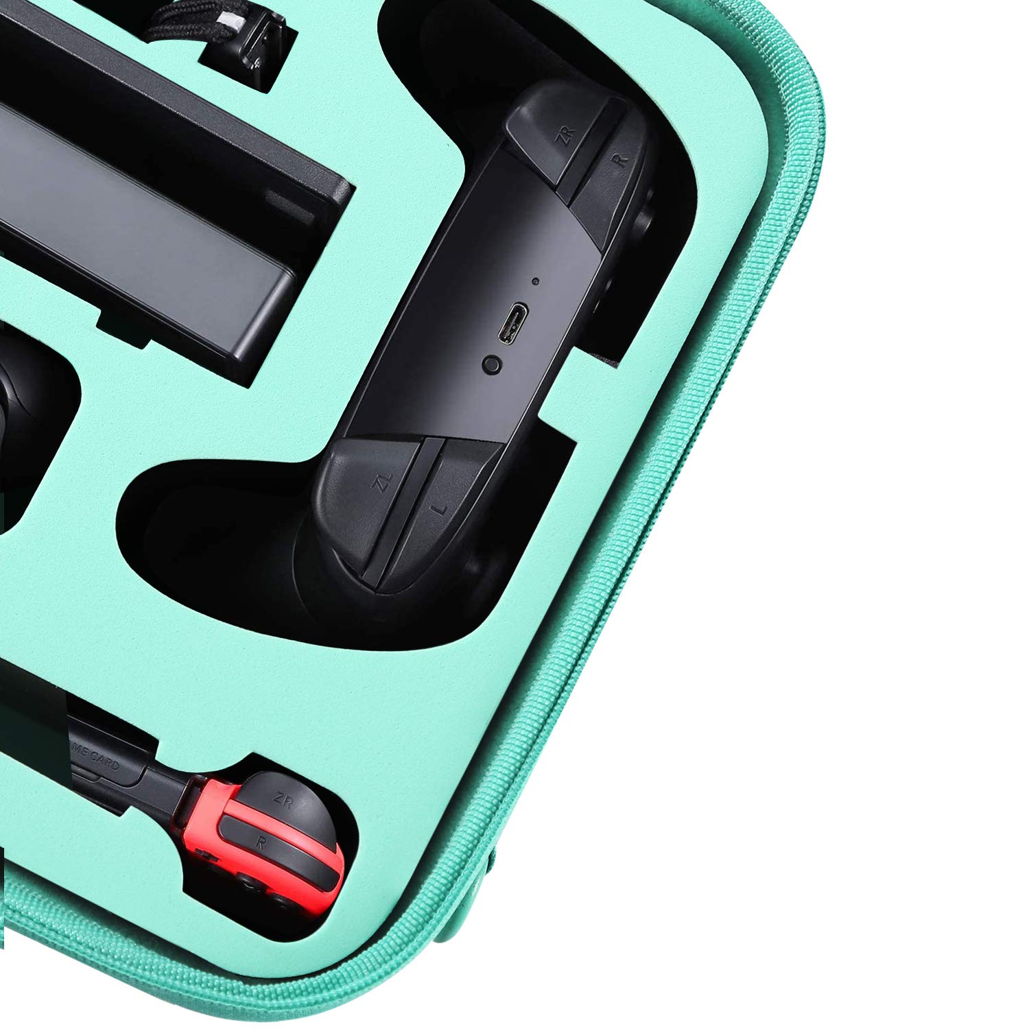 TNP Mallette Sac de Transport pour Nintendo Switch en EVA New Horizon Animal Leaf Crossing-Switch Lite,Joy-Cons,Adaptateur Secteur,Cordon HDMI,Cartouches de Jeu