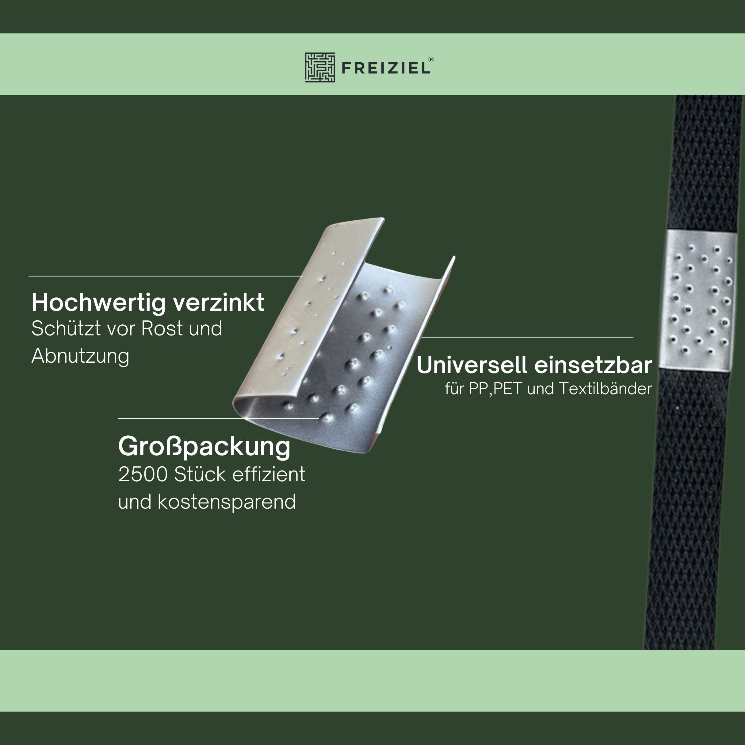 3000 Stück 13mm Verschlusshülsen für PP/PET/Textilband verzinkt (13mm)