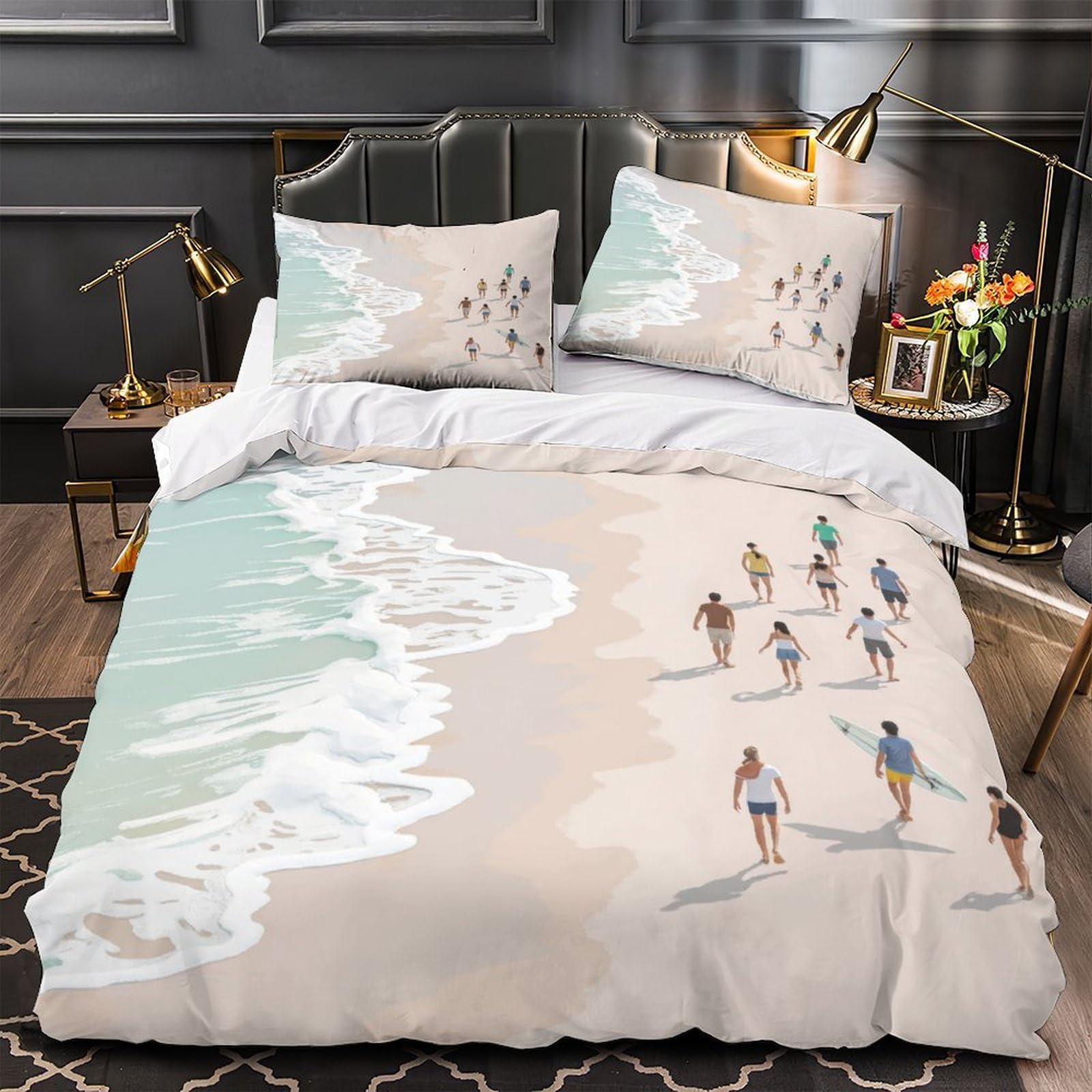 Parure de lit plage pour chambre d'homme moderne