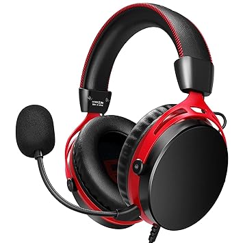 G9400 Gaming Headset for PS4 PS5 PC Xbox One Controller, Noise Cancelling Over Ear Headphones with Mic, Bass Surround Sound, Memory Earmuffs, Wired Headsets for Mac Laptop Super Nintendo Gameboy