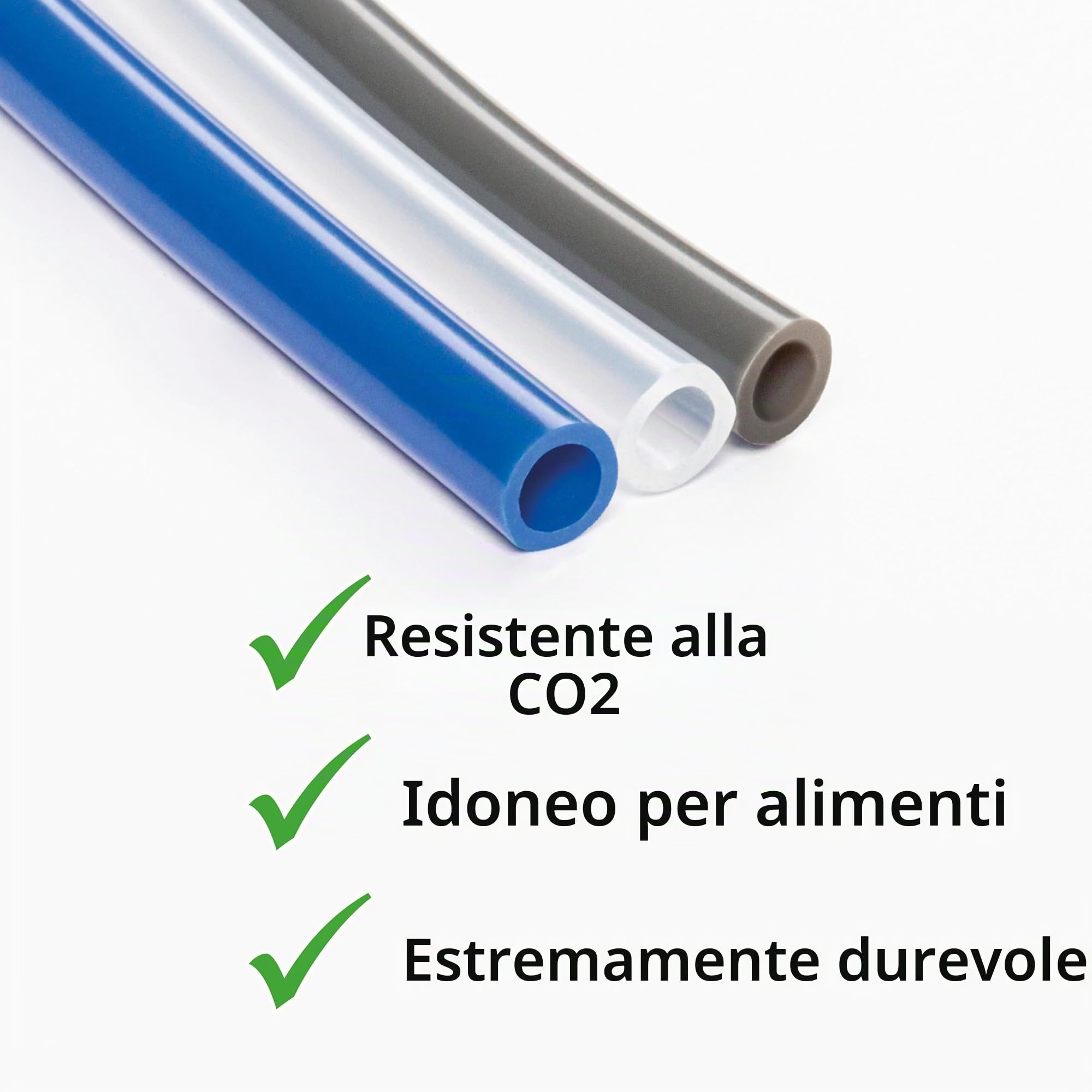 ARKA - Tubo in silicone (resistente all'ozono e alla CO2) 4/6 mm (200 m (rotolo), trasparente)